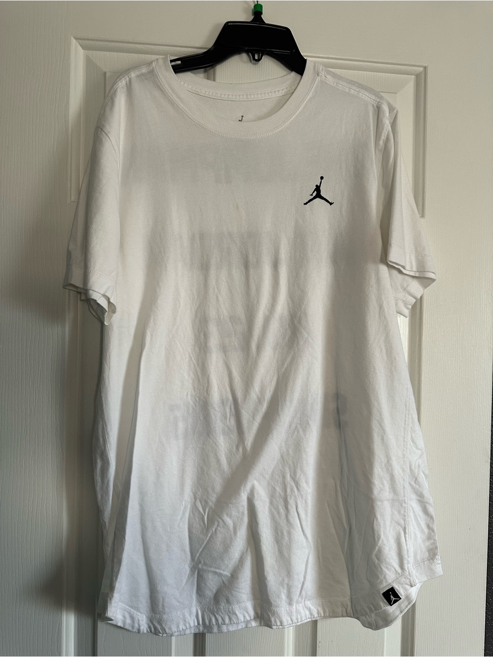 Jordan White Short Sleeve T-Shirt with Black Jumpman Logo